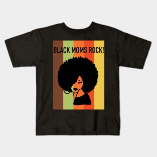 Black Moms Rock Mother's Day Kids T-Shirt